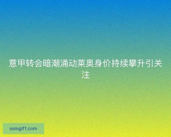意甲转会暗潮涌动莱奥身价持续攀升引关注